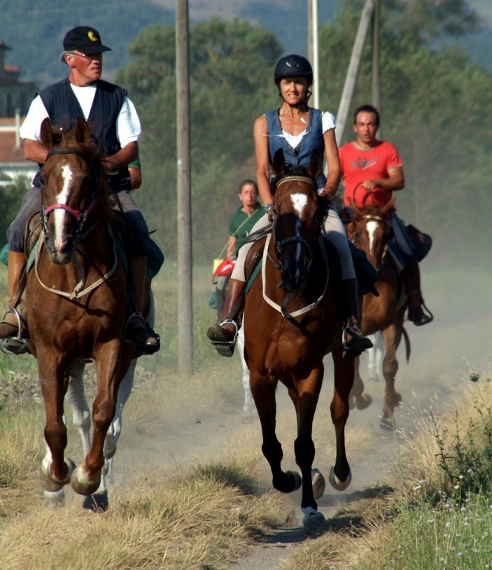 I contessiani Franco Cuttano, Sandra Ferrara e Alessandra Faleo a galoppo sul Tratturo Regio zona Ariano Irpino - Equiraduno Fite Trec Ante